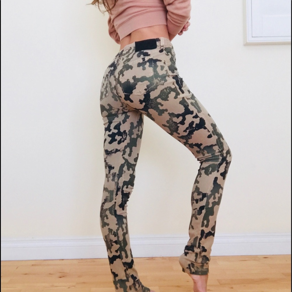 J Brand Army Camo Print Skinny Jeans